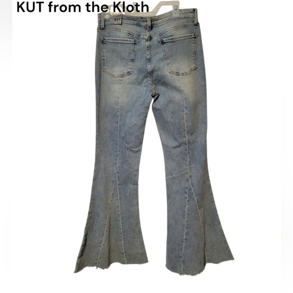 Kut From The Kloth Cloth Stella Fab Stud Flare Denim Jean Tall 33in Women 12 - Picture 4 of 16